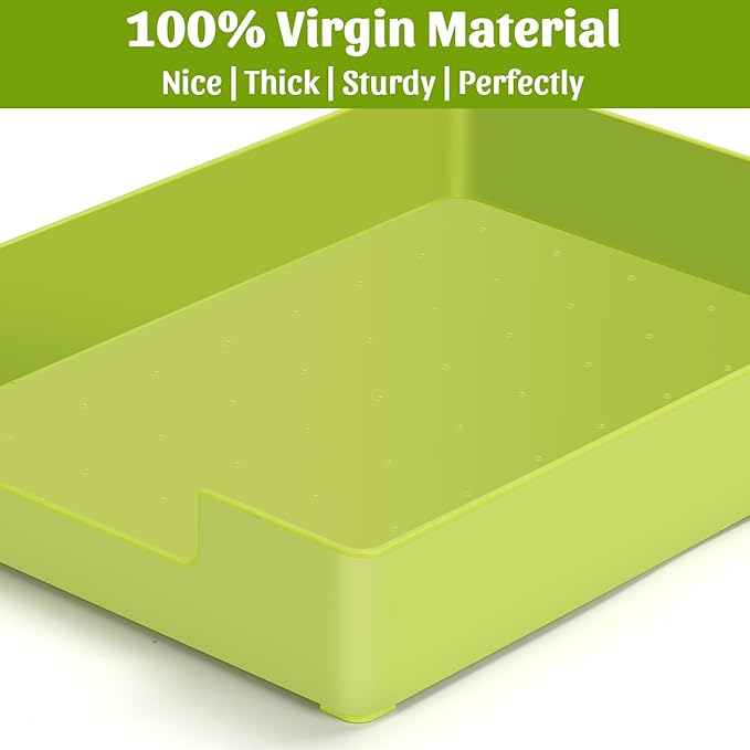 AZFUNN Letter-Size Tray Desk Letter Tray Paper Tray, Sturdy Heavy-Duty Plastic Printer Paper Tray, Single-Tier Stackable File Storage Organizer for Office Home (1, Green)