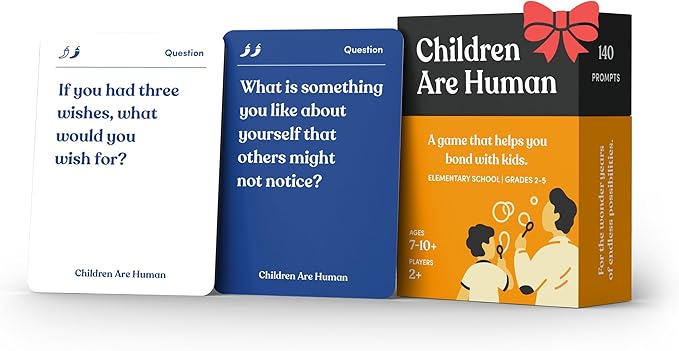 Children are Human | 140 Conversation Cards to Help Bond with Kids | Card Game for Elementary School Children | Designed by Experts for Grades 2-5 | Ages 7-10+
