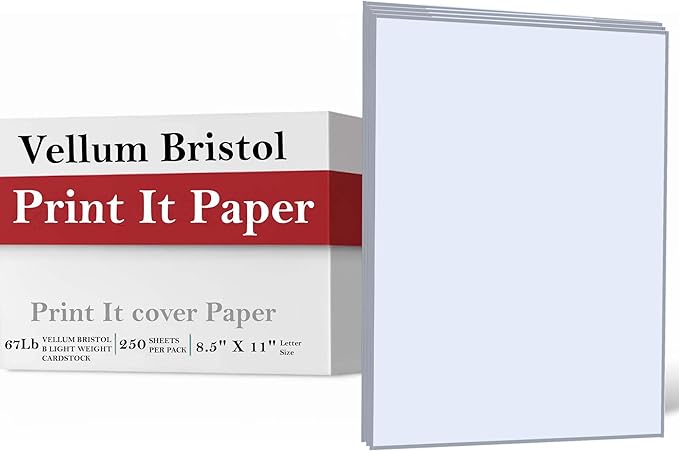 Print It - Vellum Bristol Colored Cardstock Cover Paper, 67 Lb, 8.5" X 11”, Heavyweight Colored Cardstock for Crafts, School, Invitations, And Office Use - Decoration Drawing 2000/Case-Orchid