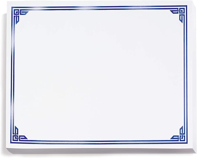 PaperDirect Blue on White Classic Specialty Certificates, 8½ x11, Foil Accents, 50 Count, Certificates And Awards Paper, For School, Work, Diplomas & Award Certificates