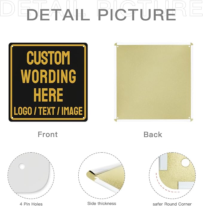 Custom Sign Bulk Personalized Metal Signs For Outdoor Indoor Business Home Store Office Yard Street Lawn Make Your Own Customized Signs With Your Logo Text Photo, 12x12inch