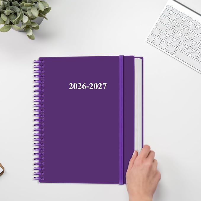 2026-2027 Planner - 18 Months Weekly & Monthly Planner from January 2026 - June 2027, Planners 2026-2027 with Elastic Closure, Inner Pocket, 8.5" x 11", Purple