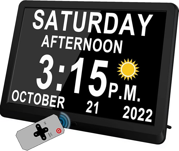 Véfaîî 11.5 Inch Extra Large Digital Clock with 19 Alarms, Auto DST & Dimming for Wall and Table, Calendar for Dementia Seniors, Custom Reminders &Task Alert -Perfect Organizer for Home &School