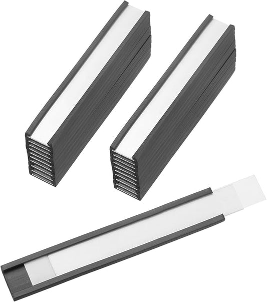 PATIKIL Magnetic Label Holder 3" x 0.5" with Paper Inserts, 25 Pcs C Channel Magnetic File Cabinet Labels Shelf Data Card Holder Signs for Metal Racks Shelves Whiteboard Tool Box