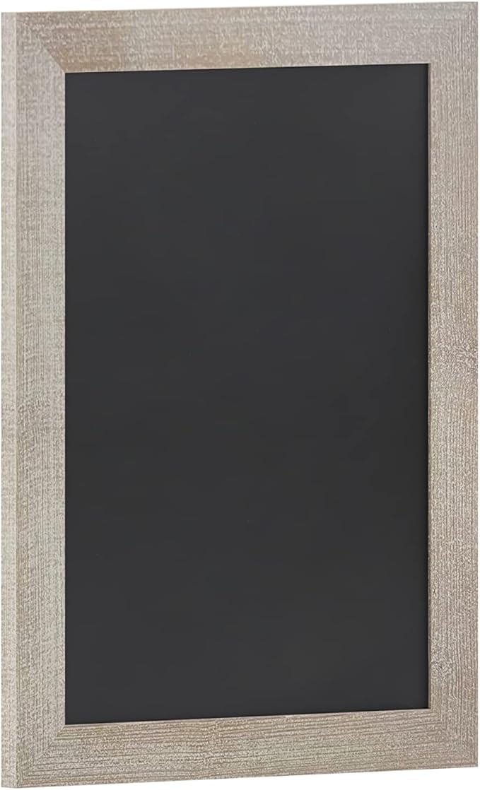 HBCY Creations 18" X 24" Weathered Lightwash Solid Wood Frame Wall Chalkboard, Magnetic Surface, Home Décor, Restaurant & Café Menus, Blackboard, Includes Chalk, Eraser & Hanging Hardware
