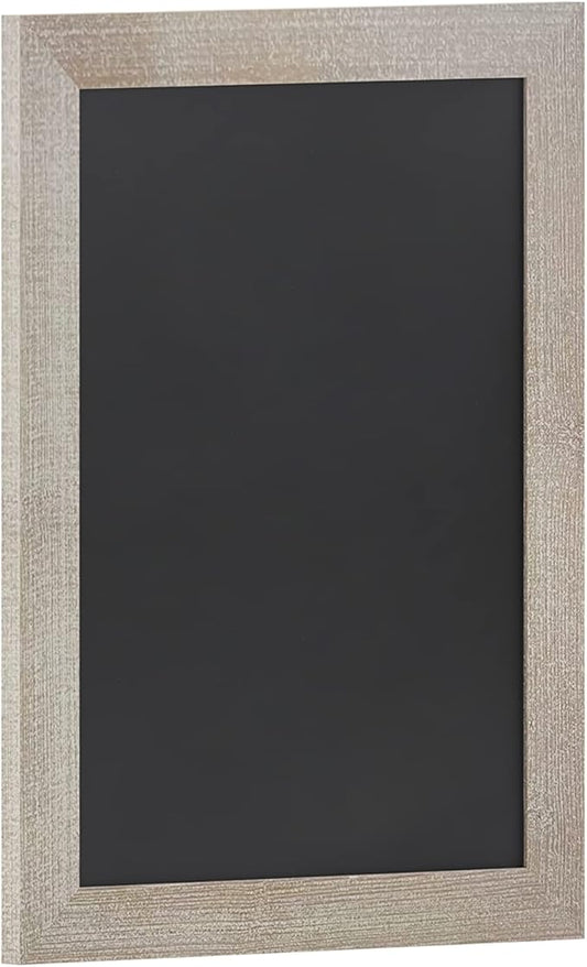 HBCY Creations 18" X 24" Weathered Lightwash Solid Wood Frame Wall Chalkboard, Magnetic Surface, Home Décor, Restaurant & Café Menus, Blackboard, Includes Chalk, Eraser & Hanging Hardware