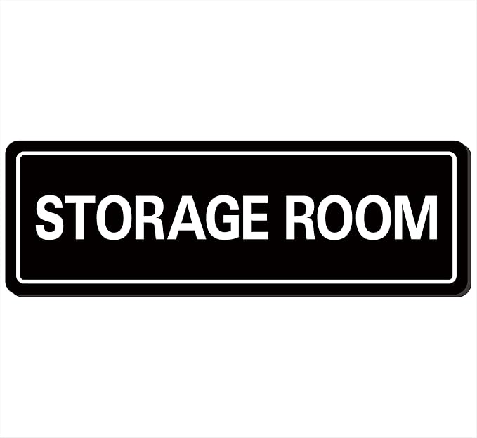 Storage Room Sign - Premium Durable Acrylic Material, Super Strong Self-adhesive, Quick Installation, Suitable for Your Home and Business (9 × 3 Inches, Black)