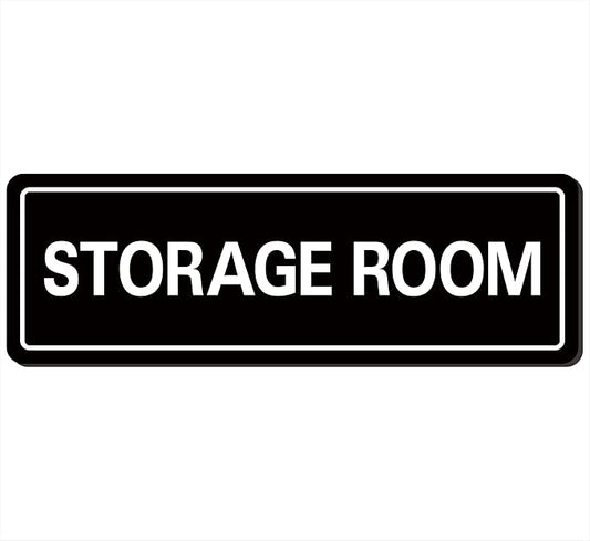 Storage Room Sign - Premium Durable Acrylic Material, Super Strong Self-adhesive, Quick Installation, Suitable for Your Home and Business (9 × 3 Inches, Black)