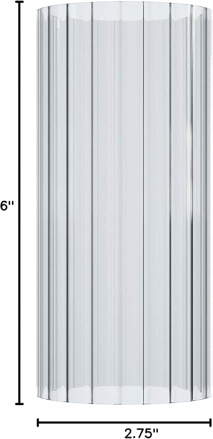Sunwo Glass Shade Straight Cylinder Glass Lamp Shade Replacement with Multiple Effects (Stripe Straight Cylinder)