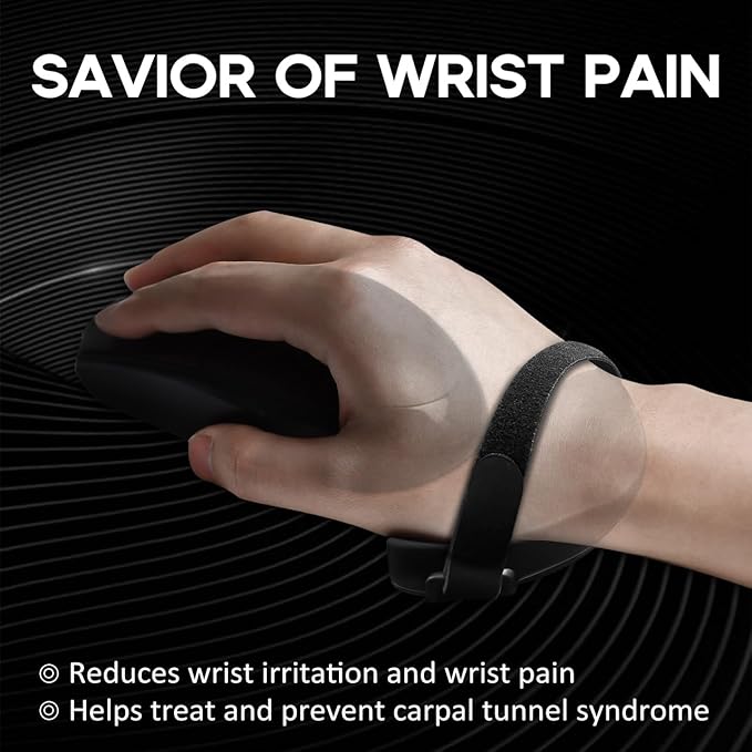 JIKIOU Advanced Ergonomic Right-Handed Gaming Wrist Rest for Mouse 2 Pack, Carpal Tunnel Support, Pain Relief, Anti-Fatigue, Easy Glide, Office Computer Laptop Gaming Black