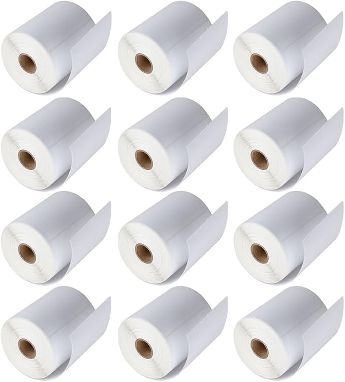 MFLABEL 4x6 Thermal Shipping Labels - 12 Rolls of 250, Perforated & Smudge-Proof Direct Thermal Labels Compatible with Rollo, Zebra, for Amazon UPS FedEx Shopify