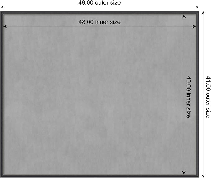 Amanti Art Black Framed Magnetic Board 41x49 Oversize Vision Board for use with Magnets, 100% Metal Sheet to Display Items as Office Decor or for Home Organization in mudroom, Kitchen or Kids Room