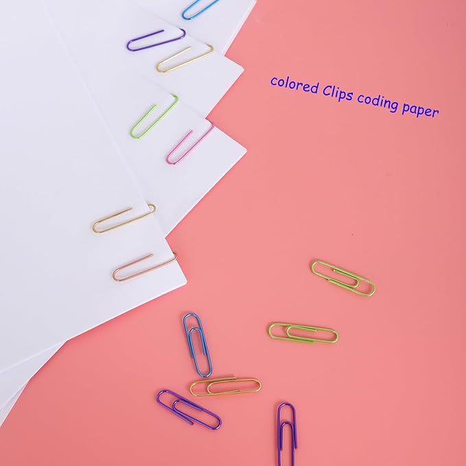 Ufmarine Colored Paper Clips, 480 Pcs Medium Paper Clips 1.3 inch for Office