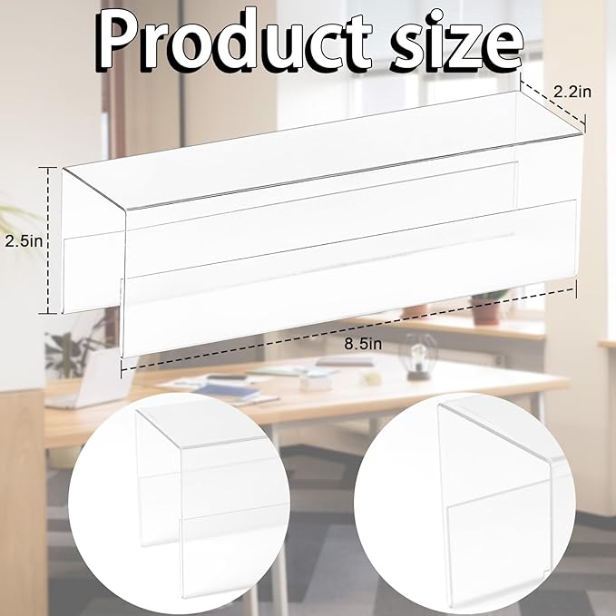 SHIQIKEJIPTY Cubicle Name Plate Sign Holder - Double Sided Nameplates for Walls - 2X8 PET Material Changeable Cubicle Name Plate Holder for School Office (2)