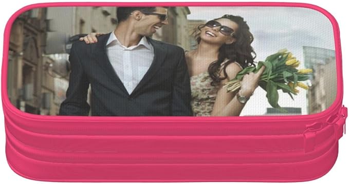 Nigmuye Custom Pencil Case Personalized Add Photo Text Pen Bag Large Capacity Zipper Pencil Box for Office Travel Graduation Gifts