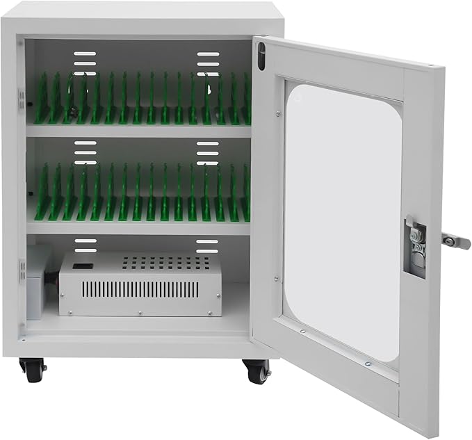 Rechargeable Mobile Phone Charging Cabinet,30 Slots Cell Phones Charging Station Portable Cellphone Charging Cart with Combination Lock, for Students and Employees, Tourists (30-Slots)
