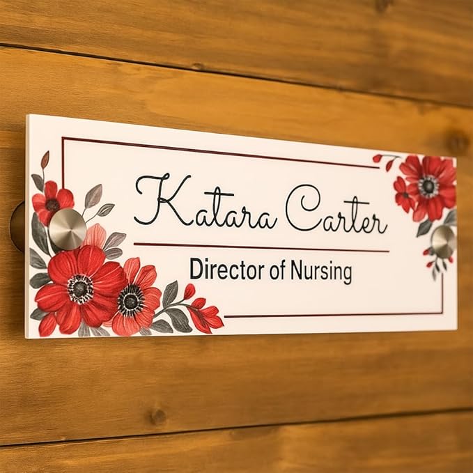 Personalized Office Door Sign, Custom Acrylic Name Plate with Title, Professional Wall Plaque for Business, Home Office, or Desk – Modern Design, Name Plate - 8x2 Executive CEO Sign, New Job Décor 5