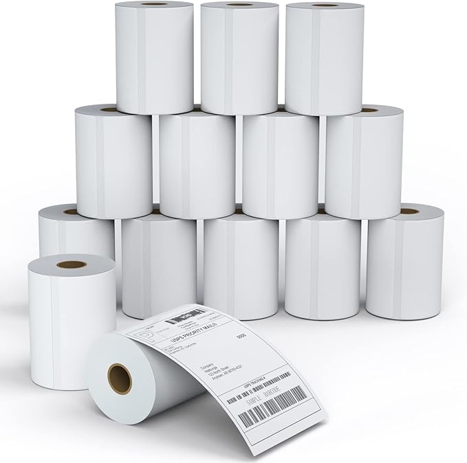 MFLABEL 4x6 Thermal Shipping Labels - 80 Rolls of 250, Perforated & Smudge-Proof Direct Thermal Labels Compatible with Rollo, Zebra, for Amazon UPS FedEx Shopify