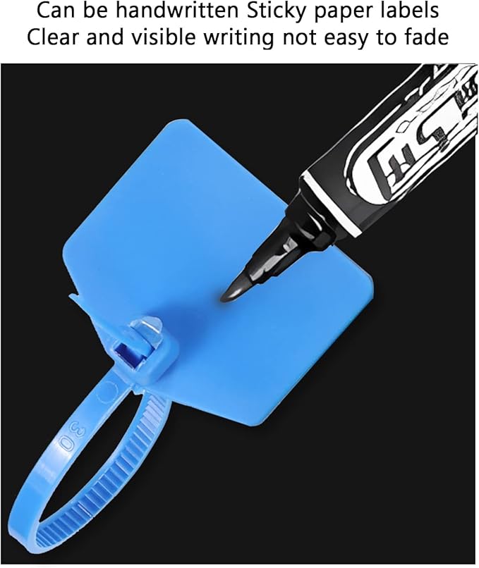 4 in Marker Nylon Cable Ties, Plastic Water Proof Tags, Self-Locking Written-on Cable Marker, Security Seals Label for Cabling, Wire Marking Label, Shipping Hanging Tags - Mulit Colors/ 100pcs