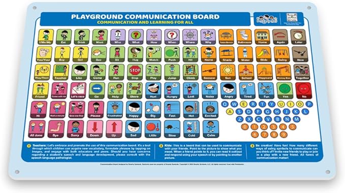 Outdoor Rated Plastic School Playground Communication Board - Weather-Proof Inclusive Communication Aid for Autism & Inclusive Play