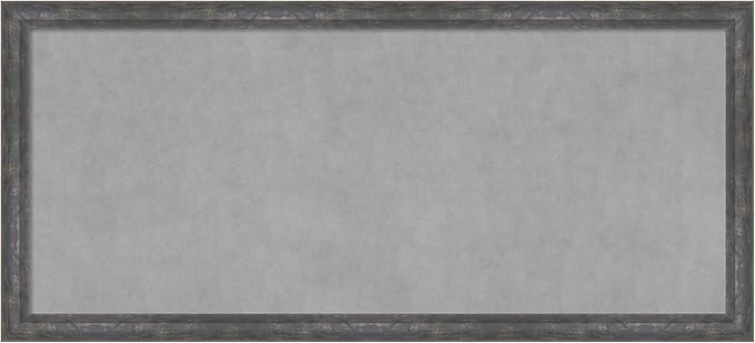 Amanti Art Grey Framed Magnetic Board 23x51 Oversize Vision Board for use with Magnets, 100% Metal Sheet to Display Items as Office Decor or for Home Organization in mudroom, Kitchen or Kids Room