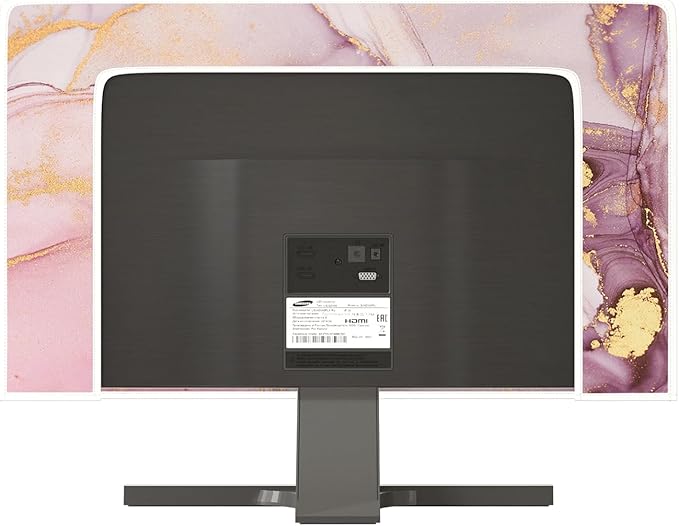 Baocicco Pink Gold Marble Waterproof Screen TV Cover 55 Inch Decorative Modern Television Cover for Home TV Screen Texture Dust Proof Monitor Covers for Television Screen LED LCD OLED TVs