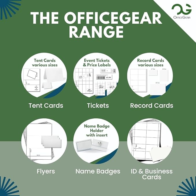 OfficeGear Shelf Edge Barcode Price Ticket Labels 64-up [25 Sheets - 1600 Pack] 37x26mm Custom Printable A4 Card Micro Perforated Non-Adhesive Merchandise Tag with Free Downloadable Design Template