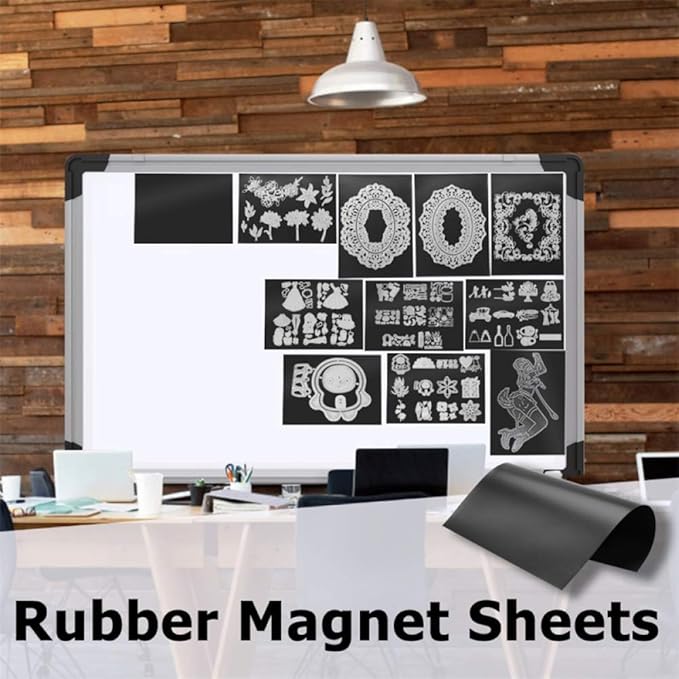 Briartw 10 Sheets Rubber Soft Magnet Sheet for Metal Cutting Dies Storage, Crafts Tool Scrapbooking Arts and Crafts Flexible Placement Mats, 3mm 6.85x5inches
