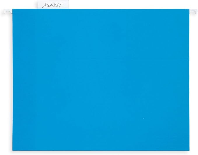 Blue Summit Supplies Hanging File Folders, 25 Reinforced Hang Folders, Designed for Home and Office Color Coded File Organization, Letter Size, Blue, 25 Pack