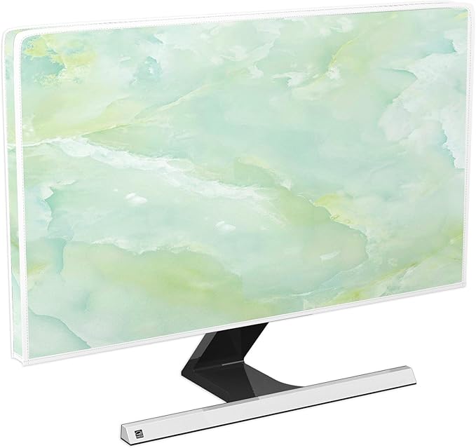 Baocicco Sage Green Marble Waterproof TV Dust Cover 50, 51, 52 Inch Anti-Static Dustproof Abstract Creative Desige Television Accessories TV LCD Screen Texture TV Decoration for Tablet