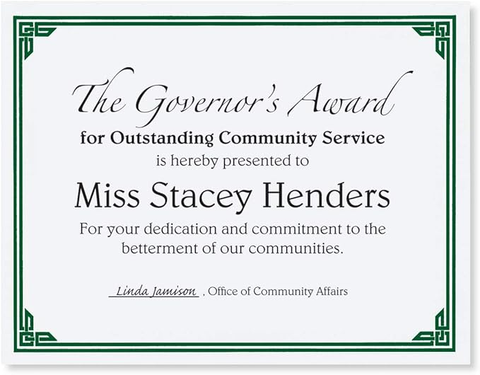 PaperDirect Green on White Classic Specialty Certificates, 8½ x11, Foil Accents, 50 Count, Certificates And Awards Paper, For School, Work, Diplomas & Award Certificates