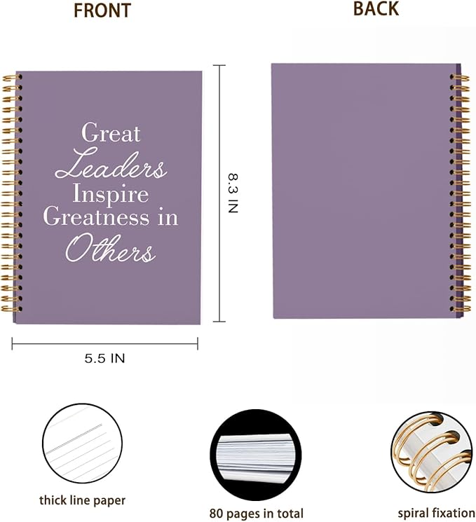 OXW Purple Meeting Notebooks for Work, Leadership Gifts Office Work Notebook Journal for Writing Note Taking, Thank You Gifts for Women Men Leader Boss Mentor Principal Manager, 5.5"x8.3"