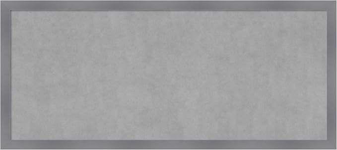 Amanti Art Grey Framed Magnetic Board 22x50 Oversize Vision Board for use with Magnets, 100% Metal Sheet to Display Items as Office Decor or for Home Organization in mudroom, Kitchen or Kids Room