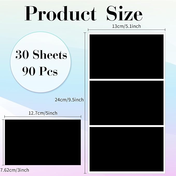 STARLIBOO Removable Colored Labels Stickers, 3X5 Inch Removable Large Label Stickers for Moving Boxes and Storage Bins- Waterproof- Tear Resistant (Black)
