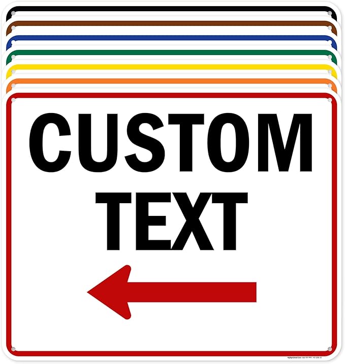 Custom Arrow,Custom Directional Sign, Left Arrow,24x30 Inches, 55 mil thick HDPE (high density polyethylene) Made in USA by My Sign Center