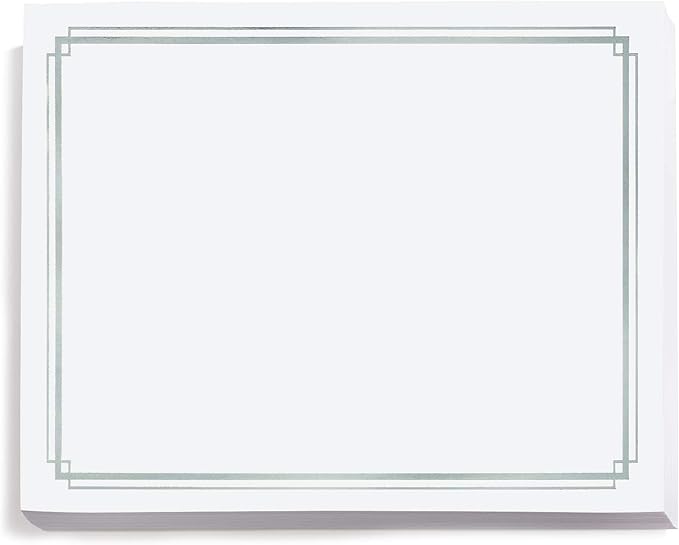 PaperDirect Foil Elegance Specialty Certificates, 50 Sheets of 38lb White Paper, 8½" x 11", Double Silver Foil Border, Perfect for Awards, Students, Employees, Volunteers, Course Completion, Diplomas