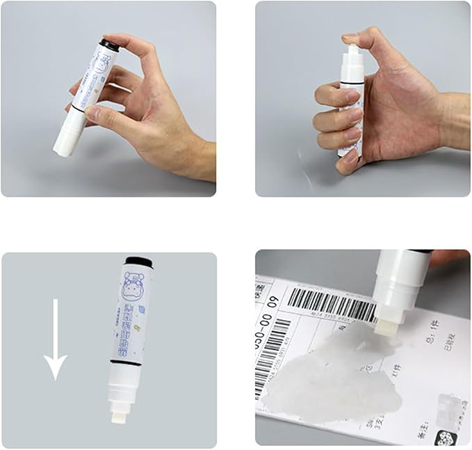 MEELYHOME Thermal Paper Correction Liquid Pen, Quick Drying Correction Fluid for Identity information, Shipping Address, Document, 14cm, 1 Stick