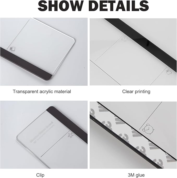 Office Desk Accessories 2pcs Computer Message Board Monitor Memo Board Office Supplies for Women Men Computer Sticky Note Holder with Functional Areas for Office Home Work Desk