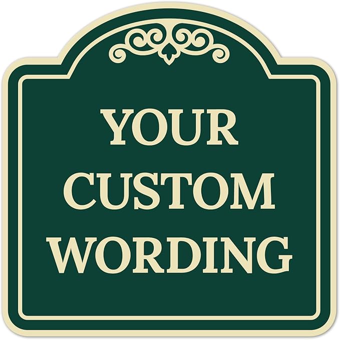Custom Decorative Sign, Personalized Metal Sign for Business, Driveway, Home, Airbnb, Office Door Plaque,Green Background, 18x18 Inches, ACM, Fade Resistant, Made in USA