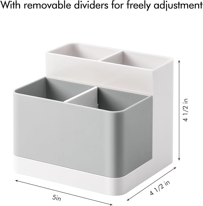 Poeland Desktop Storage Organizer Pencil Card Holder Box Container for Desk, Office Supplies, Vanity Table