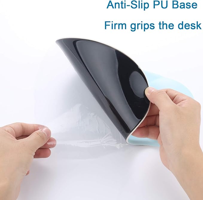 xinidc Ergonomic Computer Mouse Pad with Wrist Rest Support, Pain Relief Mouse Pad with Non-Slip PU Base for Home Office Working Studying (Light Green)