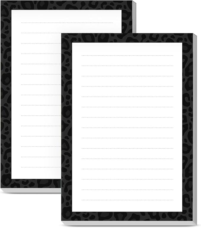 SXboxing Sticky Notes 4X6 Inches, 2 Pack Large Cute Self-Stick Pads, Bright Funny Memo Pads Easy to Stick for Home, Office Luxury Black Leopard