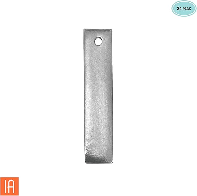 ImpressArt - Artisan Rectangle Metal Stamping Blanks with Holes (24, Pewter)