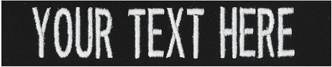 Custom Uniform Name Tapes Solid Colors. Black Fabric, 4 Inch Hook Fastener (Uniform Ready Fastener)