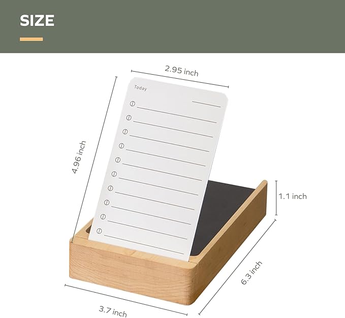 muso wood Daily To Do List Planner with Maple Stand - 100 To Do List Cards - Undated Daily Planner Notepad for Desk Accessories and Supplies, Enhanced Productivity, Work Office Accessories