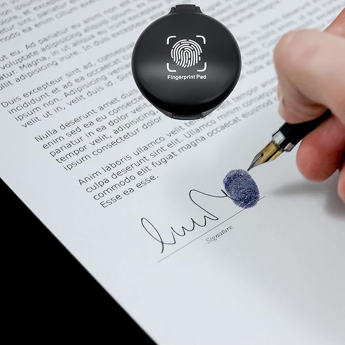 Fingerprint Ink Pad,Blue Thumbprint Ink Pad for Notary Supplies Portable Fingerprint Kit for Identification Security ID Fingerprint Cards Law Enforcement Fingerprint Stamp Ink Pad