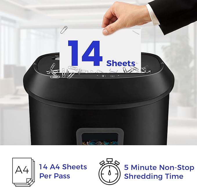 Ofitech Paper Shredder Cross-Cut Shredder with US Patented Cutter Shredding Machine for Home Office,Fast with Jam Proof System,6.6-Gallon Basket (ETL)