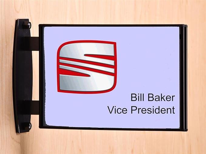 Set of 2 - Wall Sign for 8.5 x 5.5 Graphics, Mounts Vertically or Horizontally, Easy Front-Loading Design, Black Aluminum