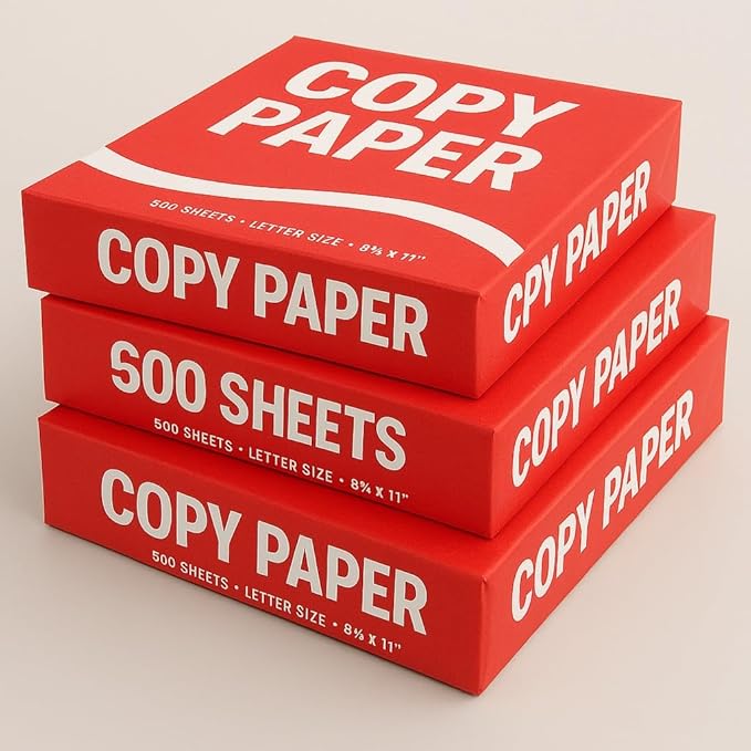 Multi-Use Copy Paper, 8.5 x 11 Inch, White, 20 lb, 92 Brightness, 3 Reams (1,500 Sheets) – Jam-Free, Acid-Free Printer Paper for Home, Office, School