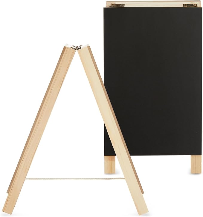 Juvale Mini Chalkboard Easel Signs - 2-Pack, Black, 4.5 x 7.5 in - Tabletop Chalkboard Sign Stand, Double-Sided Display for Wedding, Restaurant Menu & Catering Event Decor